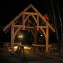 Douglas fir hammer beam truss carport.